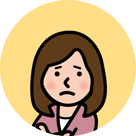 採用担当女性の困り顔アイコン
